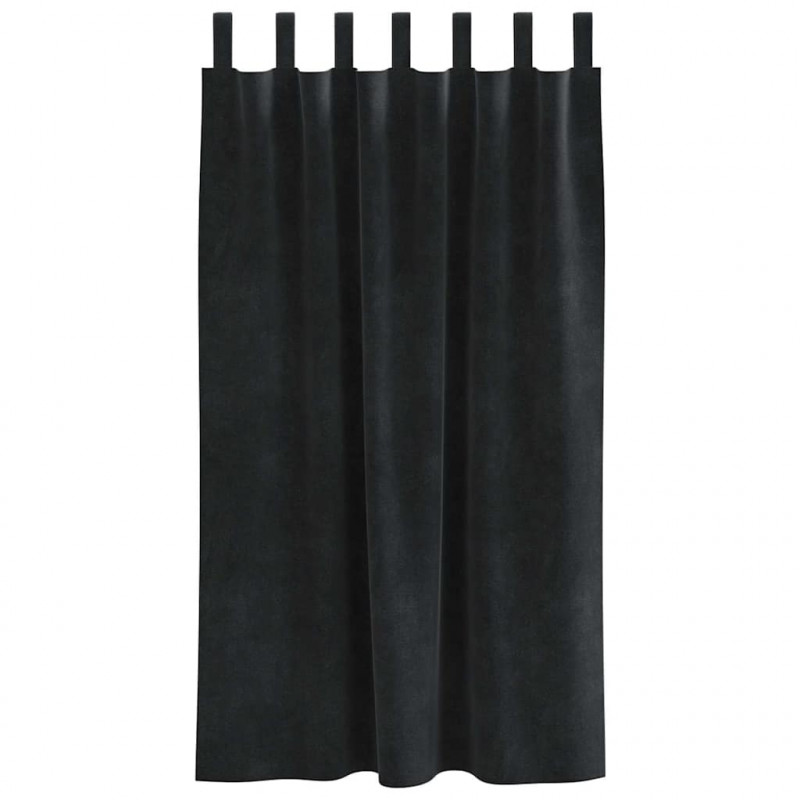 Zasłony zaciemniające 2 pcs Czarny 140 x 175 cm Aksamit