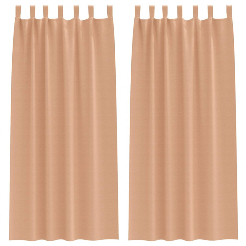 Firany blackout z kółkami 2 pcs Jasny Brąz 260 x 140 cm