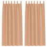 Firany blackout z kółkami 2 pcs Jasny Brąz 260 x 140 cm