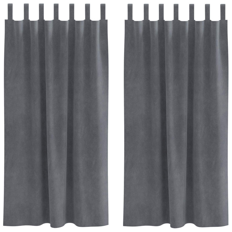 Zasłony zaciemniające 2 pcs Jasnoszary 140 x 175 cm Aksamit