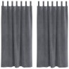 Zasłony zaciemniające 2 pcs Jasnoszary 140 x 175 cm Aksamit