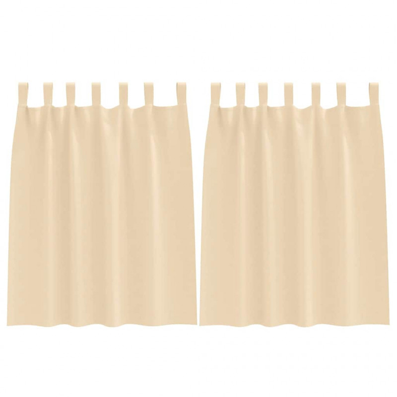 Firany blackout z kółkami 2 pcs Kremowy 140 x 140 cm Poliester