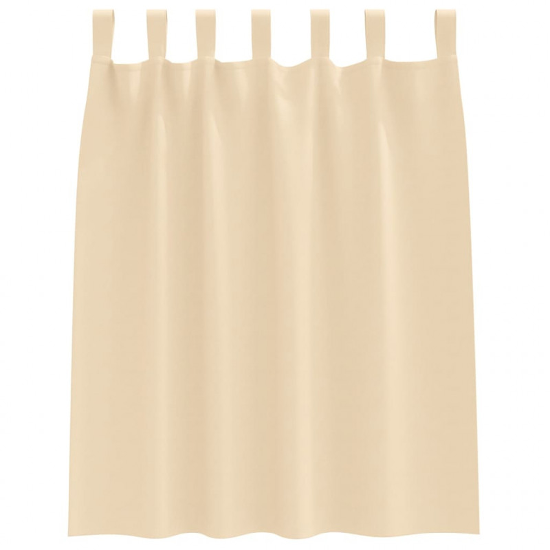 Firany blackout z kółkami 2 pcs Kremowy 140 x 140 cm Poliester
