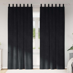 Zasłony zaciemniające 2 pcs Czarny 140 x 245 cm Aksamit