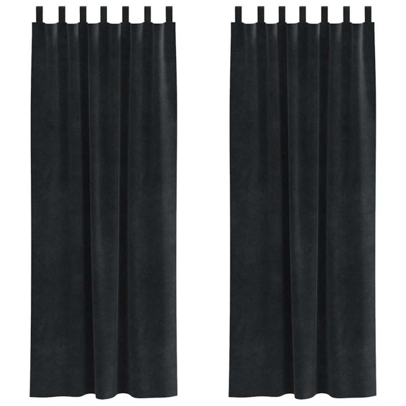 Zasłony zaciemniające 2 pcs Czarny 140 x 245 cm Aksamit