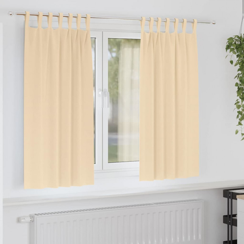 Firany blackout z kółkami 2 pcs Kremowy 175 x 140 cm Poliester
