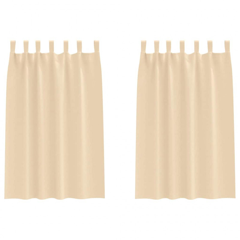 Firany blackout z kółkami 2 pcs Kremowy 175 x 140 cm Poliester