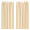 Firany blackout z kółkami 2 pcs Kremowy 225 x 140 cm Poliester