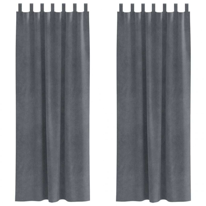 Zasłony zaciemniające 2 pcs Jasnoszary 140 x 245 cm Aksamit