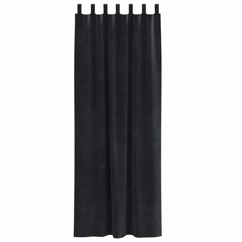 Zasłony zaciemniające 2 pcs Czarny 140 x 260 cm Aksamit