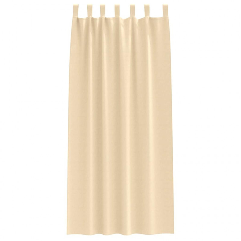 Firany blackout z kółkami 2 pcs Kremowy 225 x 140 cm Poliester