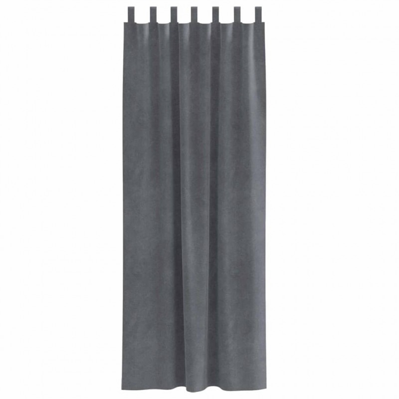 Zasłony zaciemniające 2 pcs Jasnoszary 140 x 245 cm Aksamit