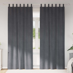 Zasłony zaciemniające 2 pcs Jasnoszary 140 x 260 cm Aksamit