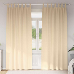 Firany blackout z kółkami 2 pcs Kremowy 245 x 140 cm Poliester