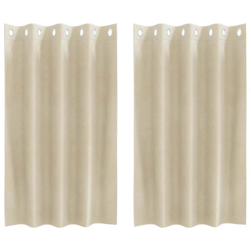 Zasłony zaciemniające 2 pcs Kremowy 140 x 140 cm Aksamit