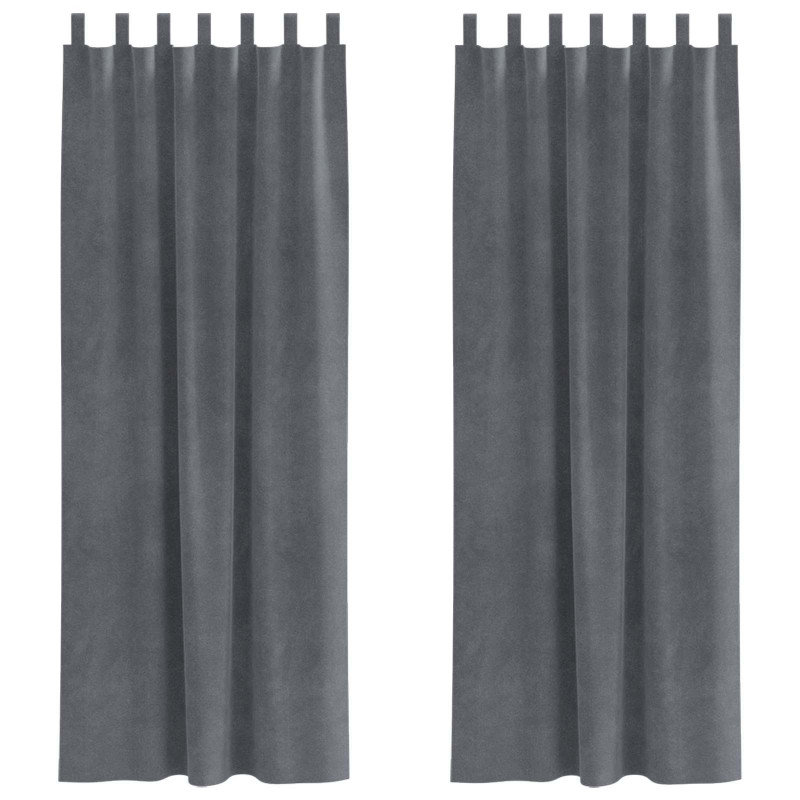 Zasłony zaciemniające 2 pcs Jasnoszary 140 x 260 cm Aksamit