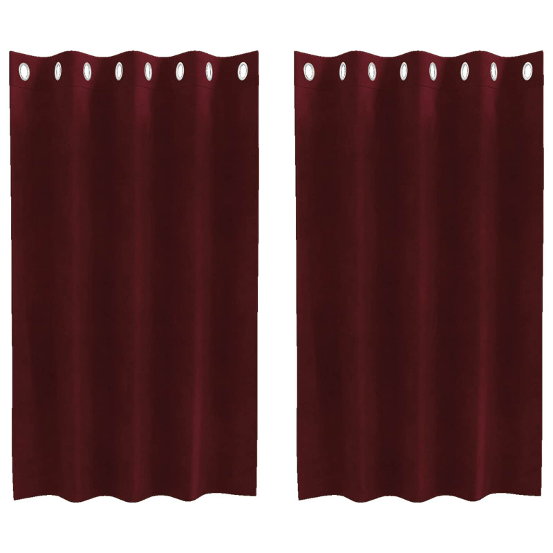 Zasłony zaciemniające 2 pcs Czerwone wino 140 x 140 cm Aksamit
