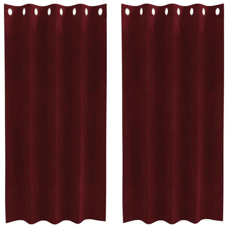 Zasłony zaciemniające 2 pcs Czerwone wino 140 x 175 cm Aksamit