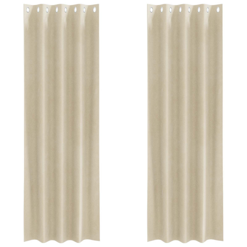 Zasłony zaciemniające 2 pcs Kremowy 140 x 245 cm Aksamit