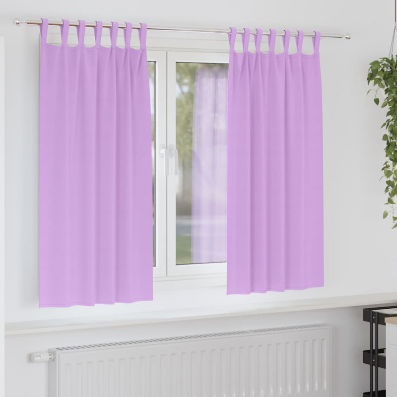 Firany blackout z kółkami 2 pcs Fioletowy 175 x 140 cm