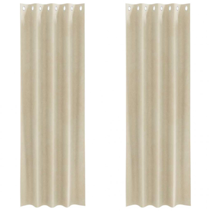 Zasłony zaciemniające 2 pcs Kremowy 140 x 260 cm Aksamit