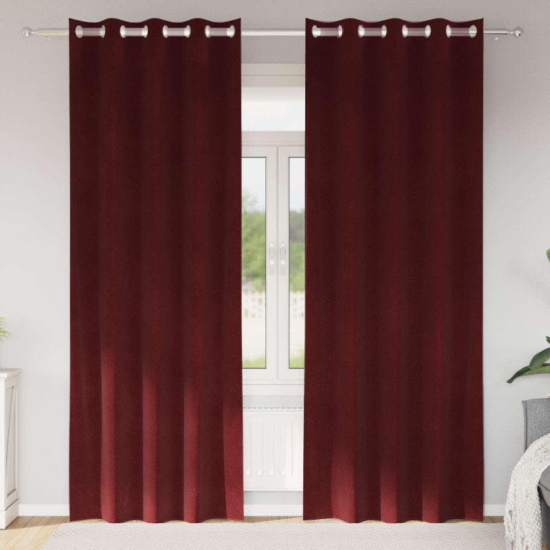 Zasłony zaciemniające 2 pcs Czerwone wino 140 x 245 cm Aksamit