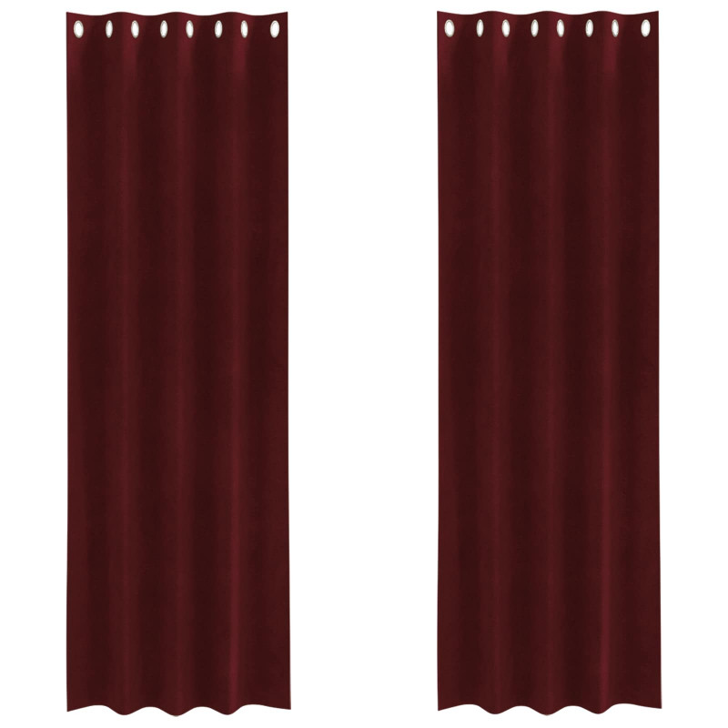 Zasłony zaciemniające 2 pcs Czerwone wino 140 x 245 cm Aksamit