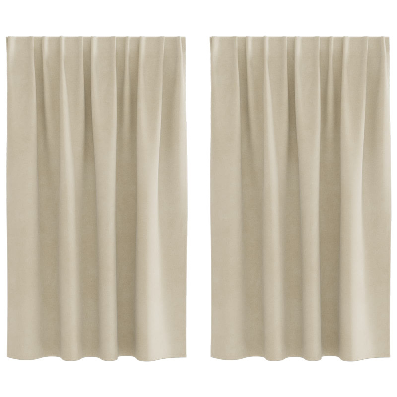 Zasłony zaciemniające 2 pcs Kremowy 140 x 140 cm Aksamit