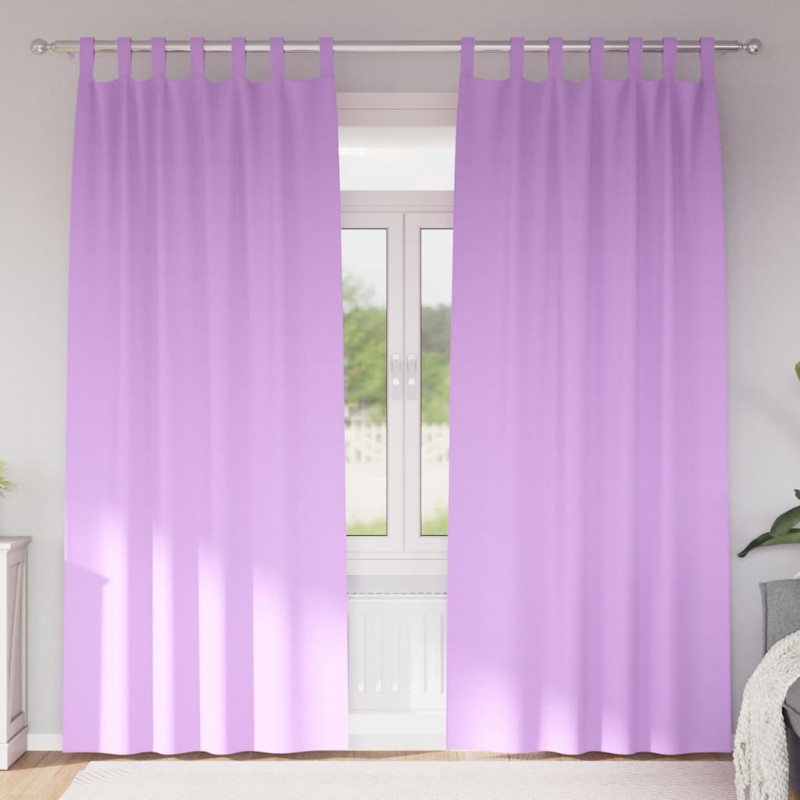 Firany blackout z kółkami 2 pcs Fioletowy 245 x 140 cm