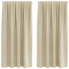 Zasłony zaciemniające 2 pcs Kremowy 140 x 175 cm Aksamit