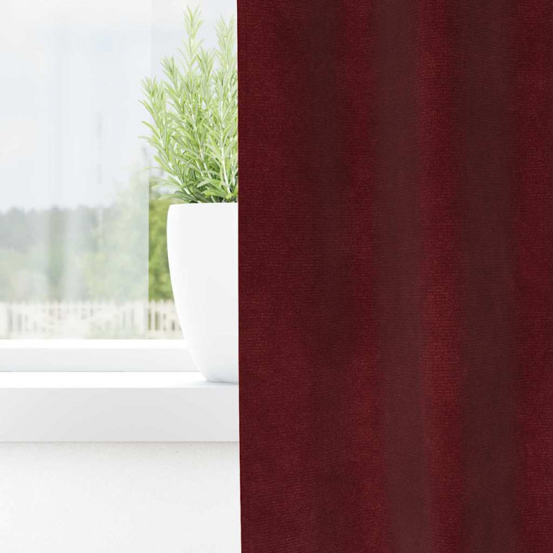 Zasłony zaciemniające 2 pcs Czerwone wino 140 x 140 cm Aksamit