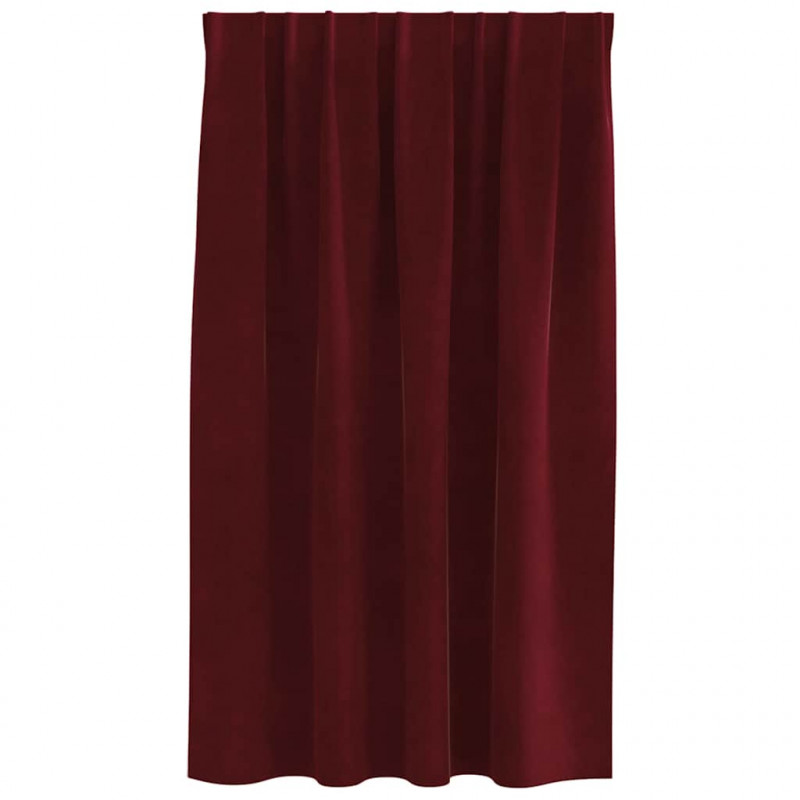 Zasłony zaciemniające 2 pcs Czerwone wino 140 x 140 cm Aksamit
