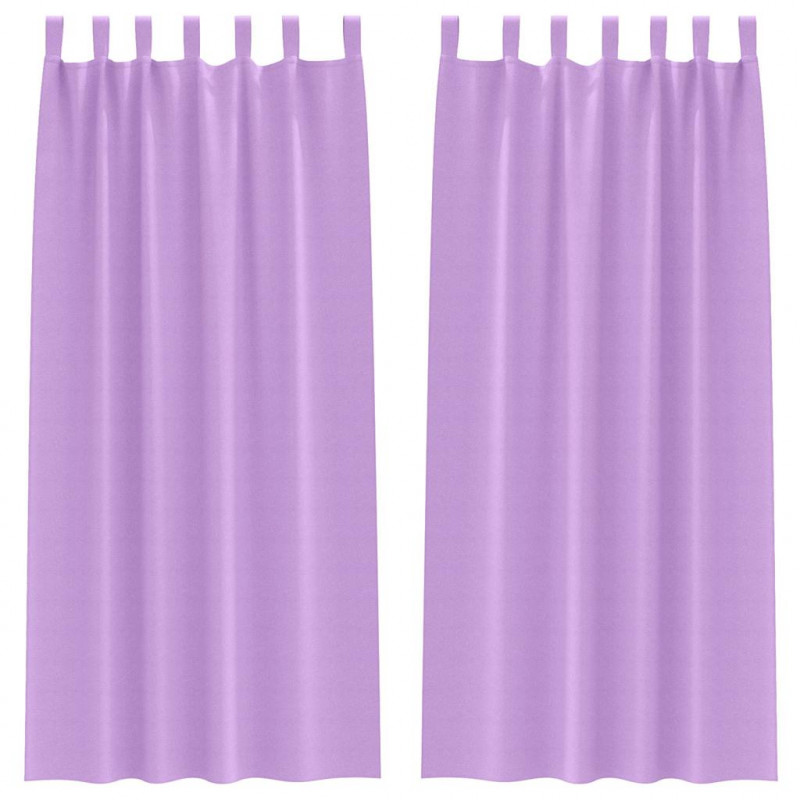Firany blackout z kółkami 2 pcs Fioletowy 260 x 140 cm