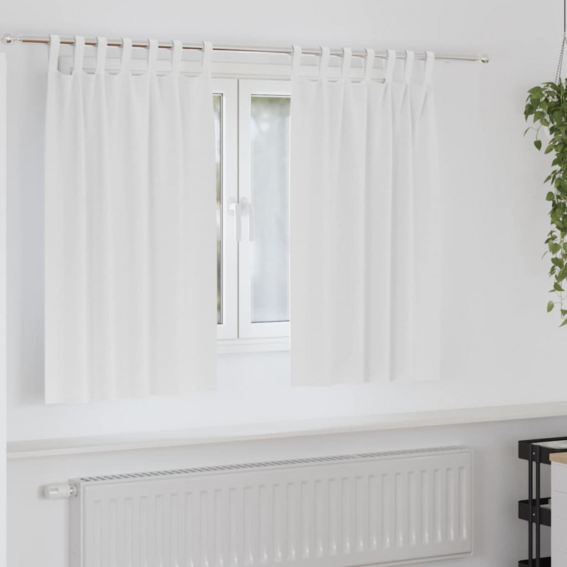 Firany blackout z kółkami 2 pcs Czysta Biała 140 x 140 cm