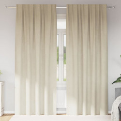 Zasłony zaciemniające 2 pcs Kremowy 140 x 245 cm Aksamit