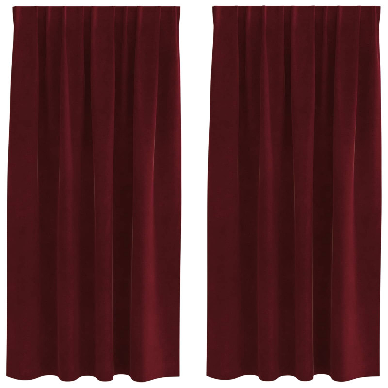 Zasłony zaciemniające 2 pcs Czerwone wino 140 x 175 cm Aksamit