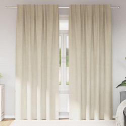 Zasłony zaciemniające 2 pcs Kremowy 140 x 260 cm Aksamit