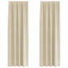 Zasłony zaciemniające 2 pcs Kremowy 140 x 260 cm Aksamit