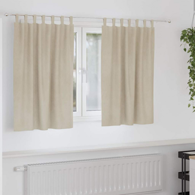 Zasłony zaciemniające 2 pcs Kremowy 140 x 140 cm Aksamit