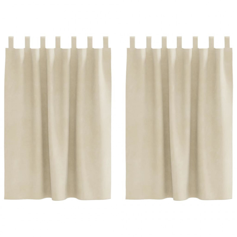 Zasłony zaciemniające 2 pcs Kremowy 140 x 140 cm Aksamit
