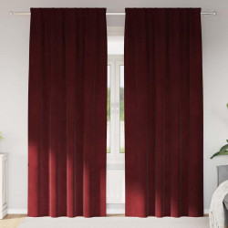 Zasłony zaciemniające 2 pcs Czerwone wino 140 x 245 cm Aksamit