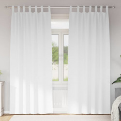 Firany blackout z kółkami 2 pcs Czysta Biała 245 x 140 cm