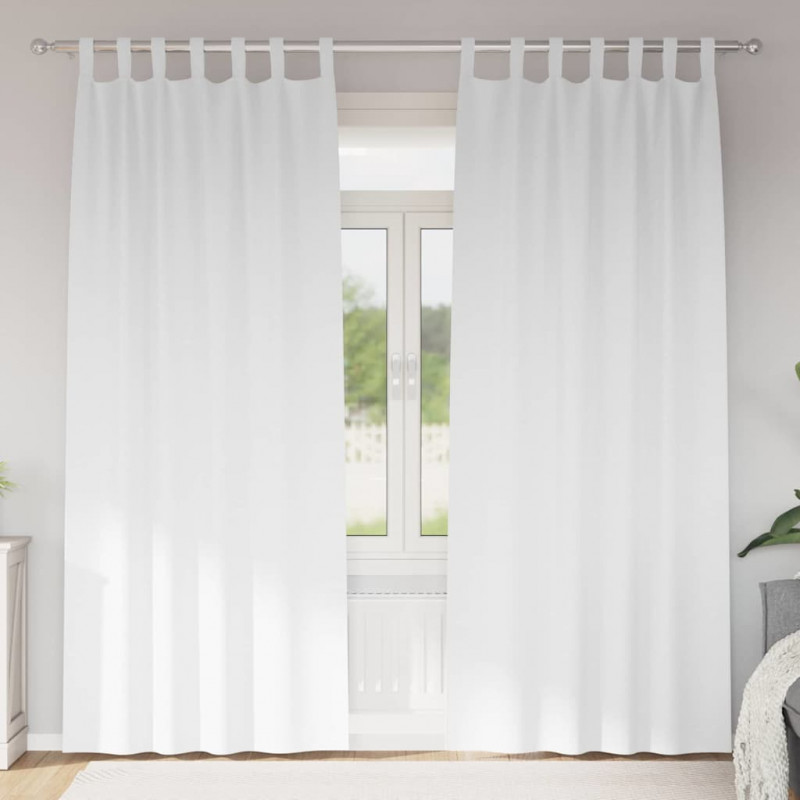 Firany blackout z kółkami 2 pcs Czysta Biała 245 x 140 cm