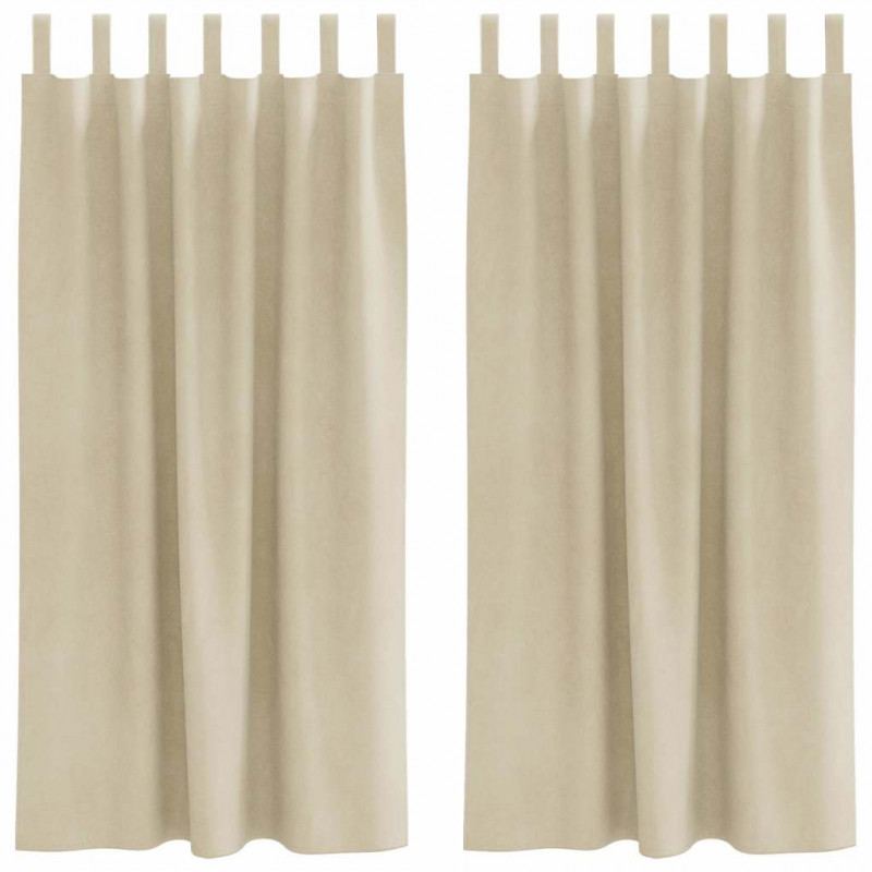 Zasłony zaciemniające 2 pcs Kremowy 140 x 175 cm Aksamit