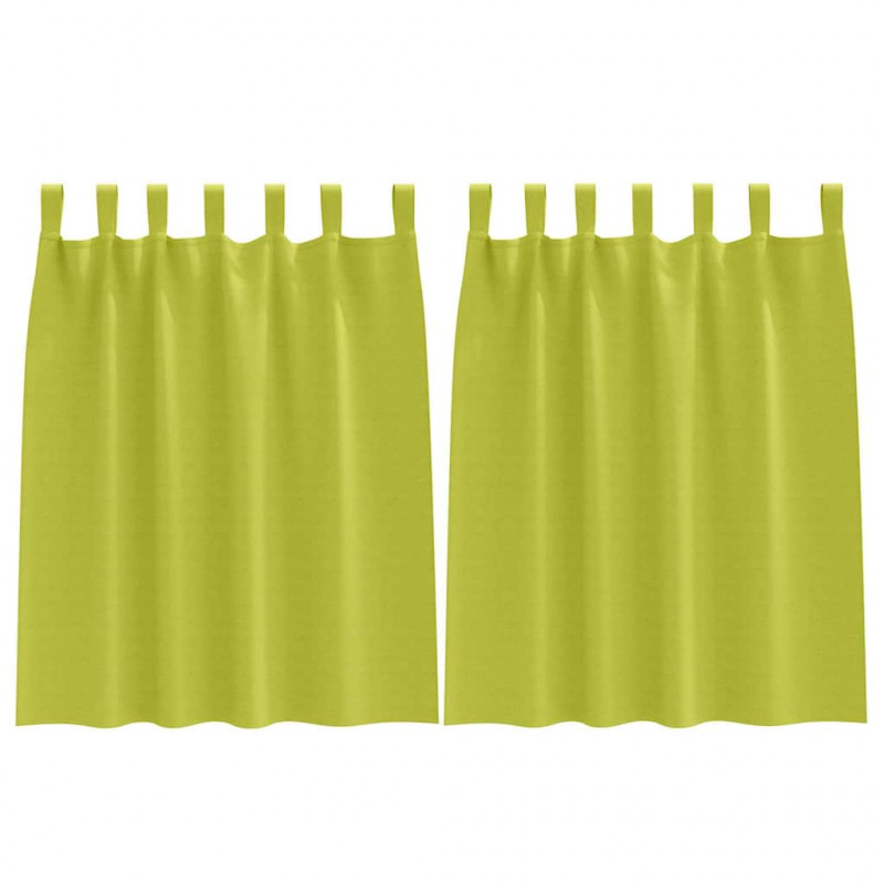 Firany blackout z kółkami 2 pcs Zielony 140 x 140 cm Poliester