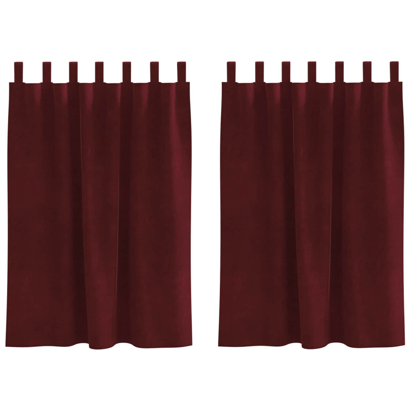 Zasłony zaciemniające 2 pcs Czerwone wino 140 x 140 cm Aksamit