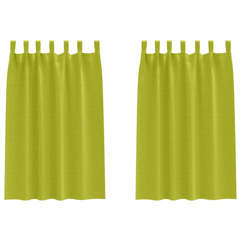 Firany blackout z kółkami 2 pcs Zielony 175 x 140 cm Poliester
