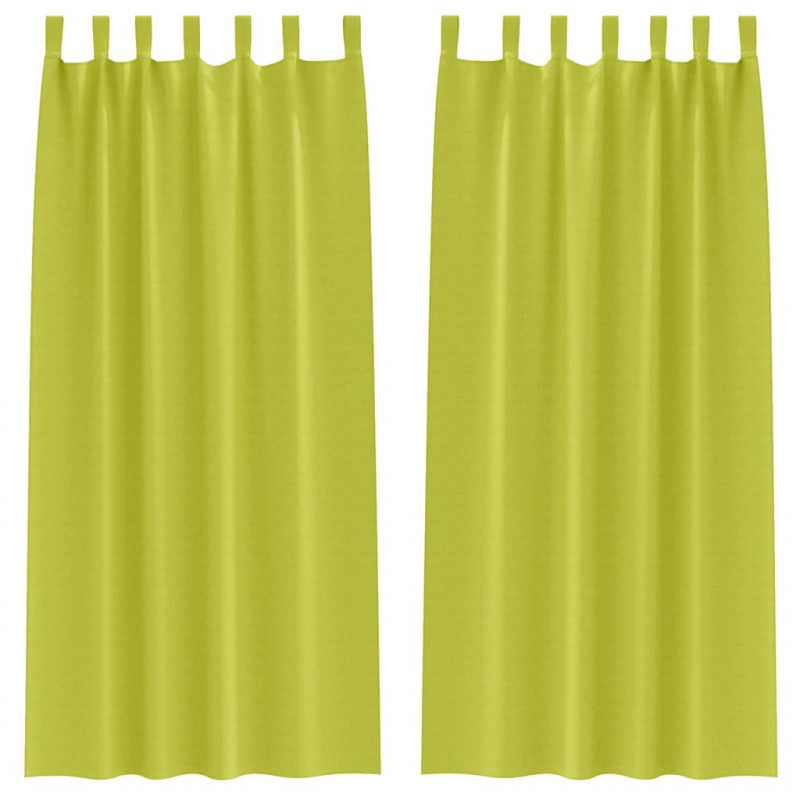Firany blackout z kółkami 2 pcs Zielony 225 x 140 cm Poliester
