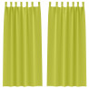 Firany blackout z kółkami 2 pcs Zielony 225 x 140 cm Poliester