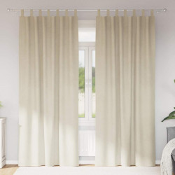 Zasłony zaciemniające 2 pcs Kremowy 140 x 260 cm Aksamit